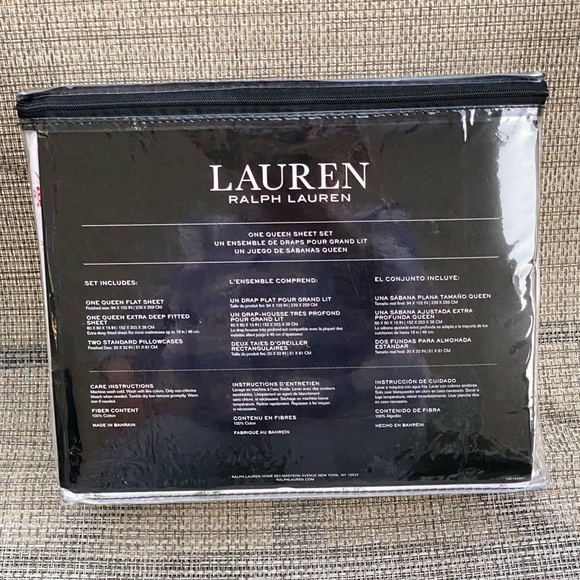 Lauren Ralph Lauren Red Green White Forest Holiday Cotton QUEEN Sheet Set 4pc - Picture 6 of 12